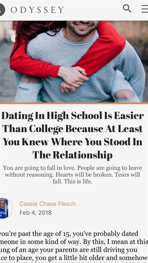 college dating vs high school dating